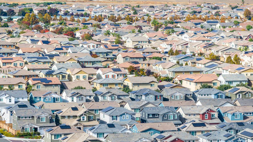 High angle view of townscape