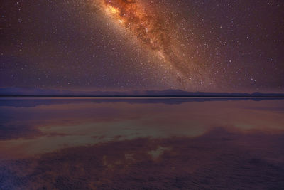 The satarry sky of uyuni salt lake