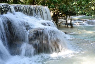Scenic view of waterfall