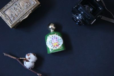 High angle view of stuffed toy on table