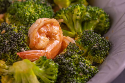 High angle view of vegetables in plate