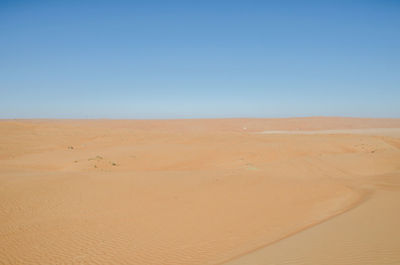 Scenic view of desert against clear sky