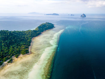 High angle view of beach against sky