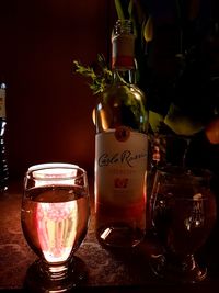 Close-up of wine glass on table