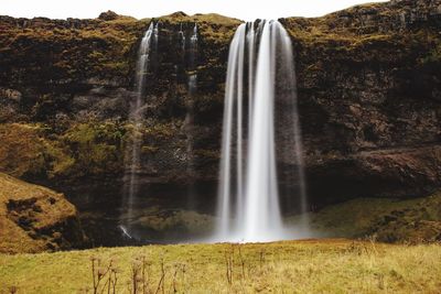 Scenic view of waterfall