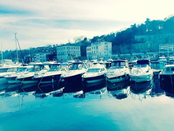 Boats in harbor