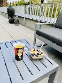 High angle view of food on table