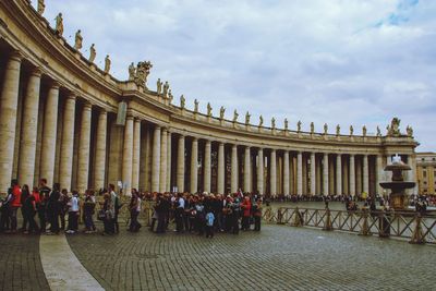 Group of people in front of building