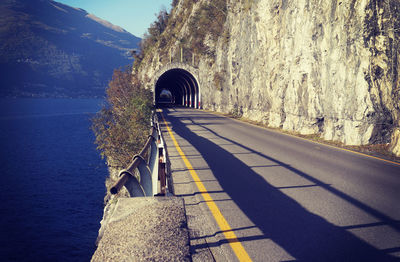 Mountain road by sea