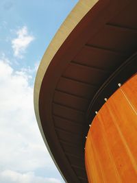 Low angle view of staircase by building against sky