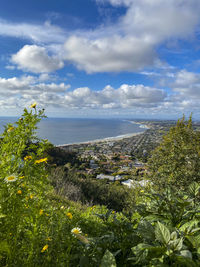 Scenic view of townscape against sky