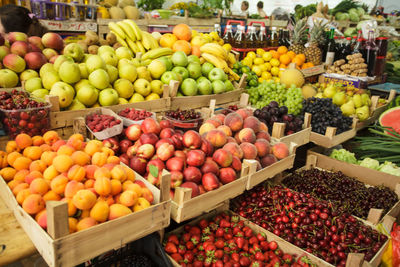 Fruits for sale at market stall