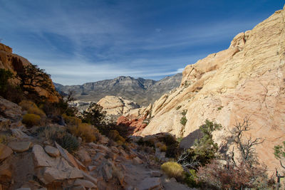 Scenic view of mountains against sky. red rock canyon, nevada 