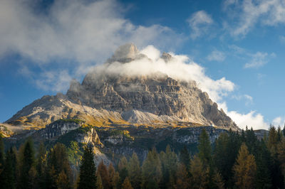 Scenic view of rocky mountains against sky