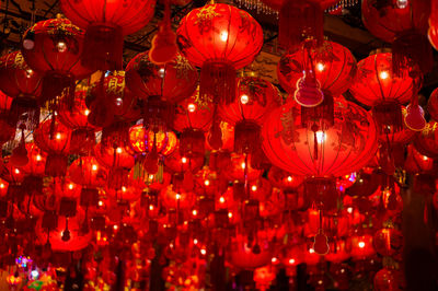 Lanterns word mean blessing, good health and wealth, rich hangingfor chinese new year festival.