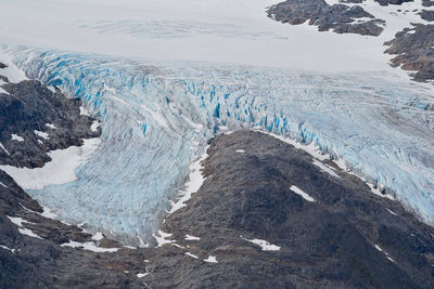 High angle view of frozen lake