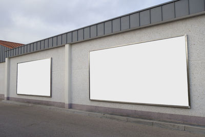 Low angle view of empty building against sky