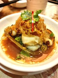 Close-up of meal served in bowl