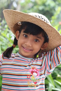 Portrait of girl wearing hat