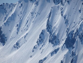 High angle view of snow covered land