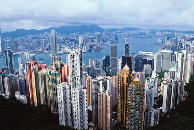 Panoramic view of city and buildings against sky