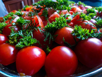 High angle view of fruits