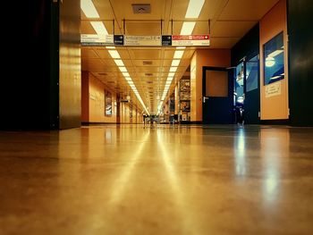 Interior of illuminated building