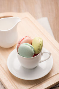 Close-up of dessert in bowl on table