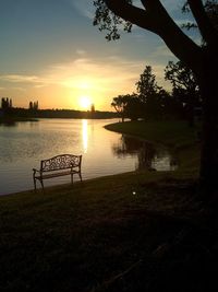 Scenic view of sea against sky at sunset