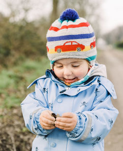 Cute boy in winter