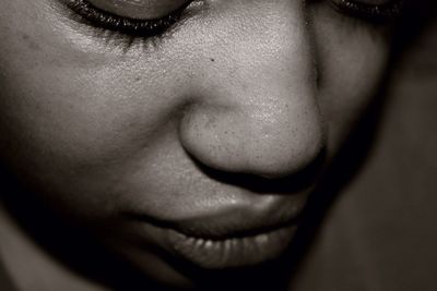 Close-up of woman with eyes closed