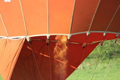 Close-up of flames in hot air balloon