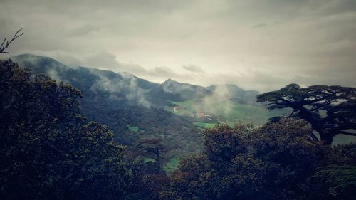 Scenic view of mountains against sky