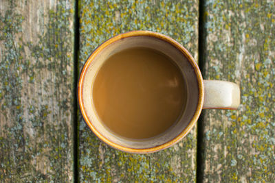 Directly above shot of coffee on table