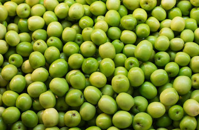 Full frame shot of granny smith apples