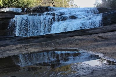 Scenic view of waterfall