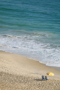 High angle view of beach