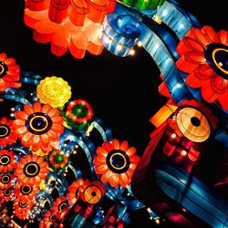 Multi colored modern at night