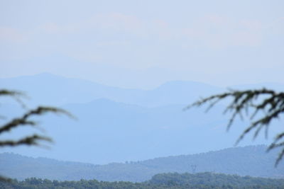 Scenic view of mountains against clear sky