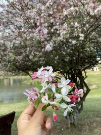  hand of woman holding flowers