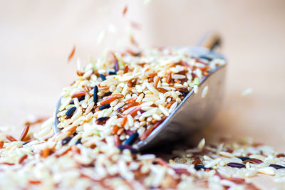 Close-up of chopped bread in container