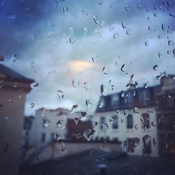 Full frame shot of water drops on glass window