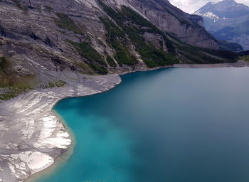 High angle view of lake