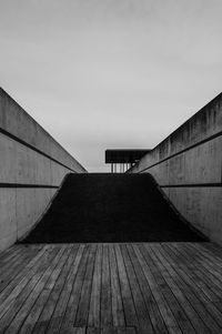 Sports ramp at park against clear sky