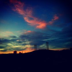 Silhouette landscape at sunset