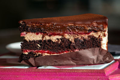 Close-up of chocolate cake