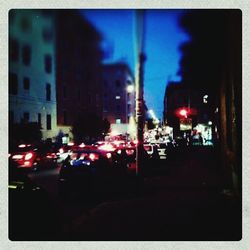 View of city street at night