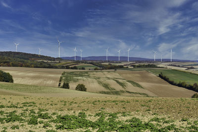 Rural landscape and windpark in autumn