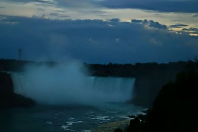 Scenic view of waterfall