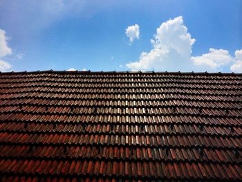 Roof tiles against sky